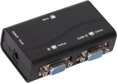 VGA-splitter - Displayverdeler - Dubbel Scherm - 40 Meter Bereik - 1920x1440 Resolutie - Zwart