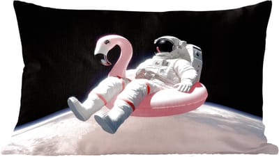 Sierkussens - Kussentjes Woonkamer - 60x40 cm - Astronaut - Flamingo - Zwemband - Roze