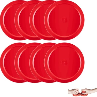 4 stuks - airhockey pucks - rode airhockey vervanging -voor speeltafels, accessoires en apparatuur - 64mm - rood