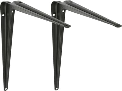 AMIG Plankdrager/planksteun van metaal - 2x - gelakt zwart - H300 x B250 mm