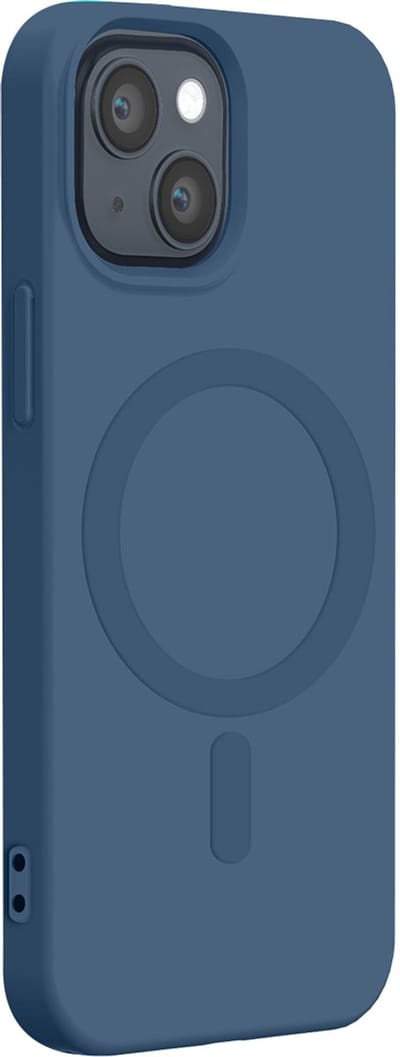 Bigben Connected, Hoesje geschikt voor iPhone 14 Plus - Siliconen MagSafe Compatibel, Blauw