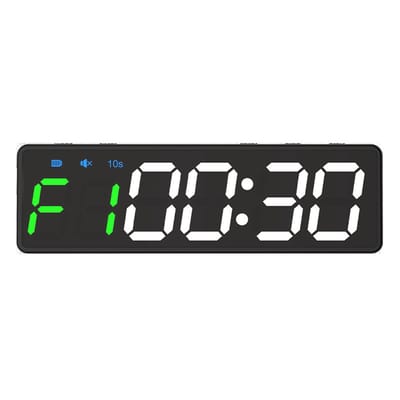 carmdering - Fitness Timer - Intervaltrainer - Digitale Workout Timer - 40 Uur Batterijduur - Meervoudige Modusselectie - ABS Kunststof - Visueel Op Scherm - groente -1 Stuks