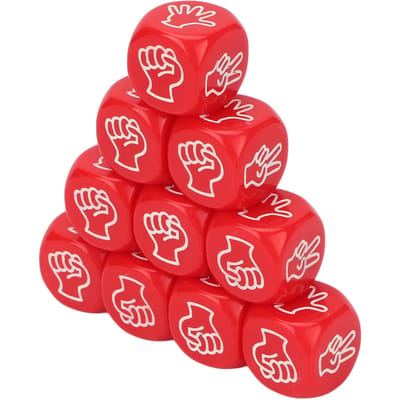 10 PIÈCES Dés de Jeu de Devinettes avec les Doigts Couleur Vive Éducatif Plastique 6 Faces Ensemble de Dés pour Fête Rouge rouge