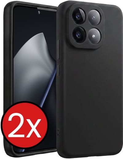 Hoesje - 2 Stuks - Geschikt voor Xiaomi 15T - Sterk & Shockproof - Telefoonhoes - Back Cover - Case Siliconen - Telefoon Hoes - Zwart