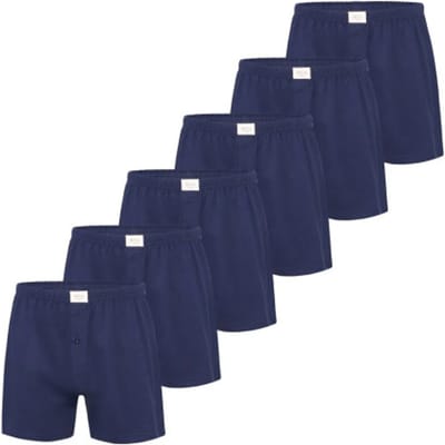 Phil & Co Wijde Boxershorts Jersey Stretch Effen Navy Blauw 6-Pack - Maat 3XL