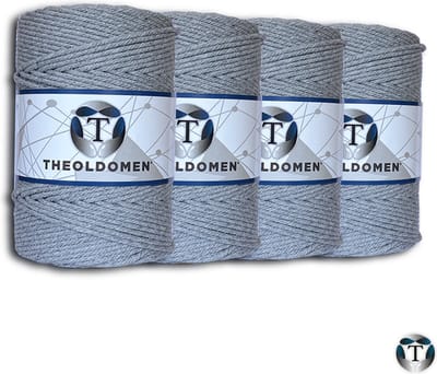 Macramé Koord | Bundelkorting | 800 meter | Lichtgrijs | 100% Katoen | Macramé | Macramé Touw | 3mm | Triple Twist | Plantenhanger | Dromenvanger | Wandkleed | Weven | Knopen | Breien | Haken | DIY | TheOldOmen |
