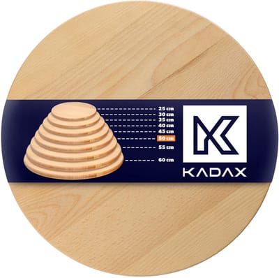 KADAX Draaibare serveerschaal, draaiplateau van natuurlijk hout, antibacteriële draaiplaat, bladvriendelijke serveerbord, snackbord voor het serveren (ø 50 cm)