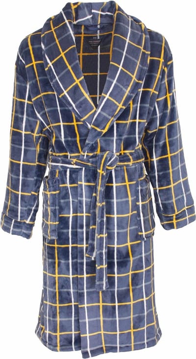 Paul Hopkins Heren Badjas - Fleece - Kobalt Blauw - Maat S