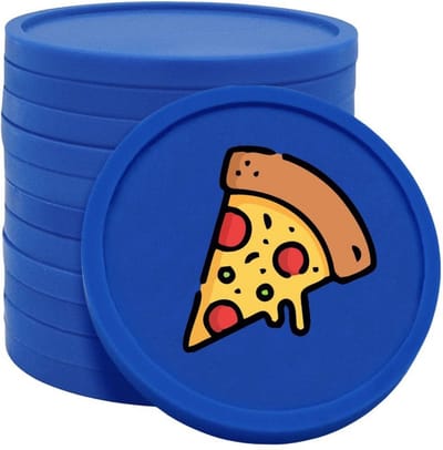 CombiCraft pizza consumptiemunten donkerblauw - Ø29mm enkelzijdig bedrukt - 100 stuks
