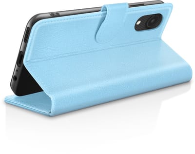 Zanae, Hoesje geschikt voor Galaxy A03 Core - Wallet Case & Magneetsluiting, Lichtblauw