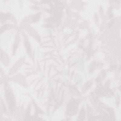 Ton sur ton behang Profhome 781512-GU vliesbehang hardvinyl warmdruk in reliëf gestructureerd met bloemmotief mat grijs crèmewit 5,33 m2