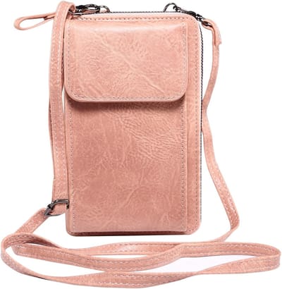 Dames telefoon portemonnee - Kleine crossbody tas - Lederen schoudertas - All-in-one portemonnee en telefoonhoesje - Ideaal voor dagelijks gebruik