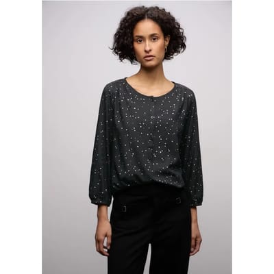 Blouse met folieprint