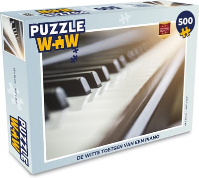 Puzzel De witte toetsen van een piano - Legpuzzel - Puzzel 500 stukjes
