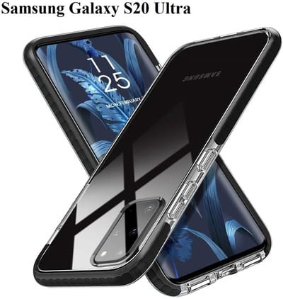 Hoesje Geschikt Voor Samsung Galaxy S20 Ultra Anti Shock Hoesje - Zwart & Transparant