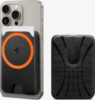 Spigen Valentinus MagFit+ - Magnetische Kaarthouder voor Pasjes - Portemonnee Compatibel met MagSafe - Pasjeshouder voor 3 Kaarten - Zwart