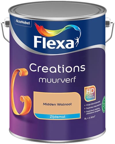 Flexa - Creations Muurverf Zijdemat - Midden Walnoot - Mengverf - 5 L