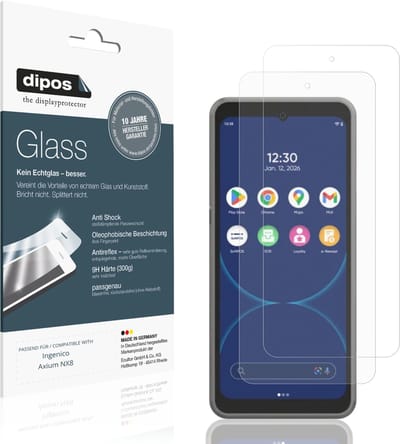 dipos – 2x Matte Pantserfolie geschikt voor Ingenico Axium NX8 | 9H Screenprotector