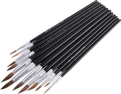 Copenhagen Pro penselenset - 12 stuks - voor aquarelleren - geitenhaar - maat 1 t/m 12