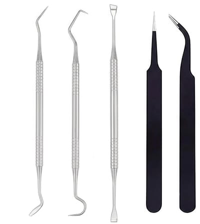 Dailygoods - Set van 5 Stuks Vinyl Gereedschapset - Precisie Pincetten en Haak Spatel voor Creatieve Projecten