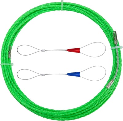 Intrekband intrekdraad 10 meter kabeltrekhulp intrekhulp met geleidingsveer voor kabels buizen groen.