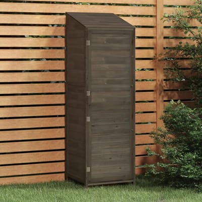 Tuinhuisje Hout - Opbergkast Buiten - Tuinspullen Opbergen - Stevig Steigerhout - 55x52x175 cm - Antraciet