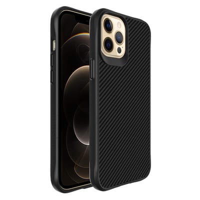 imoshion Hoesje - Geschikt voor Apple iPhone 12 Pro Max - Hybrid Carbon Case - Zwart