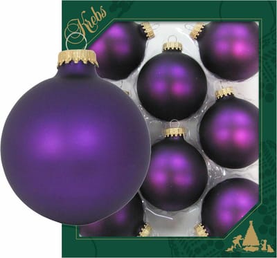 Krebs Kerstballen - 8x st - magic velvet paars - 7 cm - glas - mat - kerstversiering - kerstboomversiering