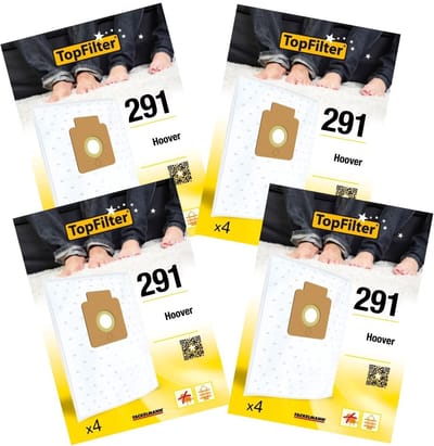 Set van 4 pakketten van 4 stofzuigerzakken 64291 voor Hoover TopFilter Premium