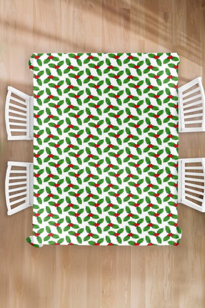 Kerst Tafelkleed - Kerstmis Decoratie - Tafellaken - Patronen - Kerstmis - Maretak - 180x240 cm - Kerstmis Versiering - Tafeldecoratie Kerstmis - Kerstdecoratie tafel - Tafelversiering