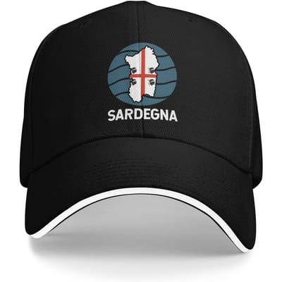 Sardaigne   Drapeau de la Sardaigne   Bandiera   Chapeau Sandwich   , Casquette de Baseball Vintage Casquettes Snapback Chapeau de Soleil Chapeaux de Soleil Respirants Été One Size black