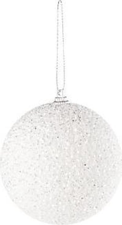 Kerstbal Wit Bol Kunststof 8xh8 (set van 12)