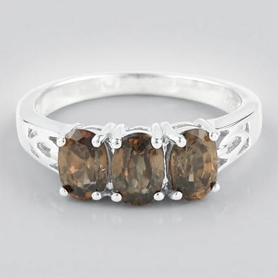 Cavill - Elegante Zilveren Ring - 925 Sterling Zilver met 3 Ovale Kaneel Zirkonen 2,27 ct - Stijlvolle Damesring Maat 17