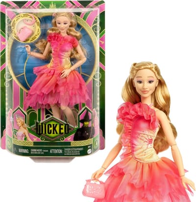 Modepop Glinda met Blonde Haardossen en Accessoires - Flexibele Balletjurk