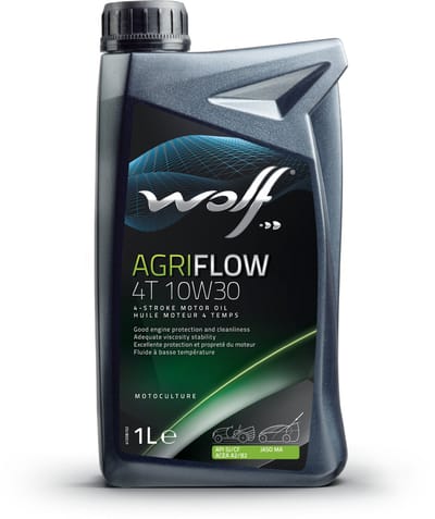 Wolf Agriflow 4T 10W30 - 1L - motorolie voor 4-taktmotoren van tuin- en bouwmachines, grasmaaimachines en hulpmotoren