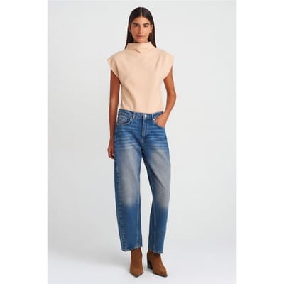 Hoge taille wijde ballonjeans