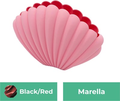 Marella organische vaas – Decoratieve vaas - Zwart / Rood - 3d geprinte vaas – geschikt voor droogbloemen - :hoogte: