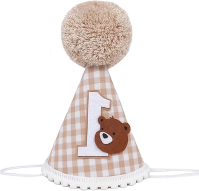 Eerste Verjaardag Decoratie Set met Teddybeer, Verjaardagskroon en Bos Versiering voor een Feestelijke Sfeer