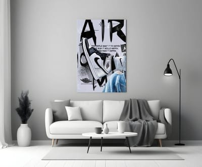 Glasschilderij Air Jordan – 72x46 cm – Stoere Wanddecoratie op Gehard Glas