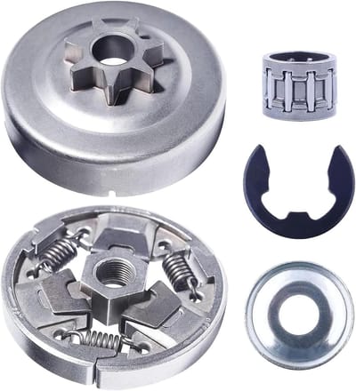 Koppeling drum set - Kettingzaag onderdelen - Kettingzaag reparatie - Compleet met lagers - 7 x 7 x 2 cm