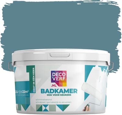 Decoverf badkamerverf 2.5L oceaanblauw