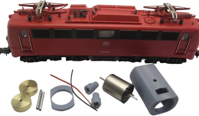 micromotor HR002C motor ombouwset voor Roco BR 01, BR 23, BR 17, BR 18.1, BR 23, BR 44, BR 58, u.a.