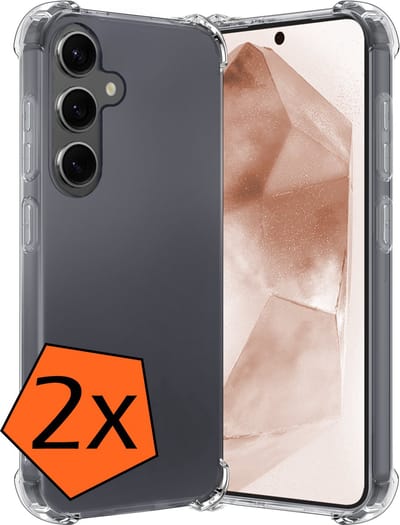 Hoes - 2 Stuks - Geschikt voor Samsung Galaxy A55 - Sterk & Shockproof - Siliconen Case - Back Cover - Telefoon Hoesje Shock Proof - Transparant