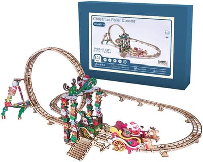 Houten Achtbaan - 3D Puzzel - Creatief Bouwen - Mechanische Transmissie - 485 Stuks