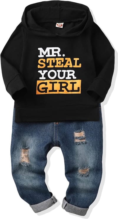 2-Delige Jongenskleding Set: Zomer Romper Wit en Gescheurde Jeans Shorts