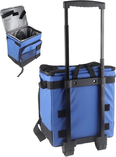 Rolkoeler met Wielen - Draagbare Koeltas - Picknick en Reizen - Waterdicht en Lekvrij - 35L Inhoud - Blauw