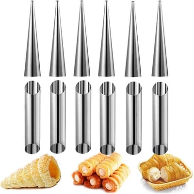 Allecto - Croissantvormpjes - RVS - Professionele bakaccessoires - 10 stuks - Voor hoorns en gebak - Geschikt voor professioneel gebruik - Zilver