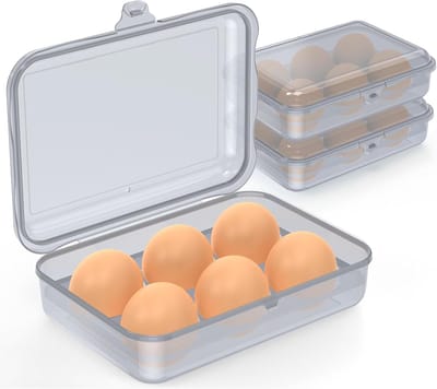 2 stuks eierhouder container, plastic eieropbergdoos, lekvrije schokbestendige bescherming, draagbare eierlade transportdispenser voor kamperen, picknick, reizen, keuken, koelkast buiten