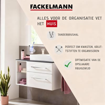 Tandpothouder van glas en chroom Fackelmann Vision