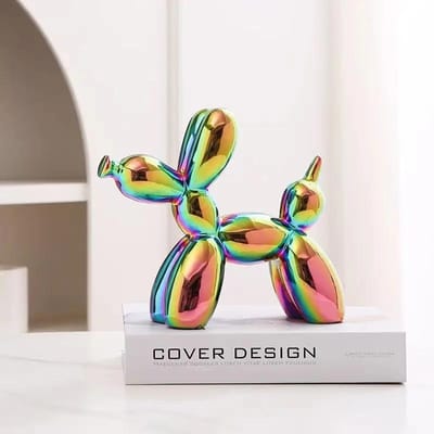 Sculpture en céramique abstraite en forme de chien ballon créatif, décoration pour la maison ou le bureau, cadeau 10.5*10.5cm